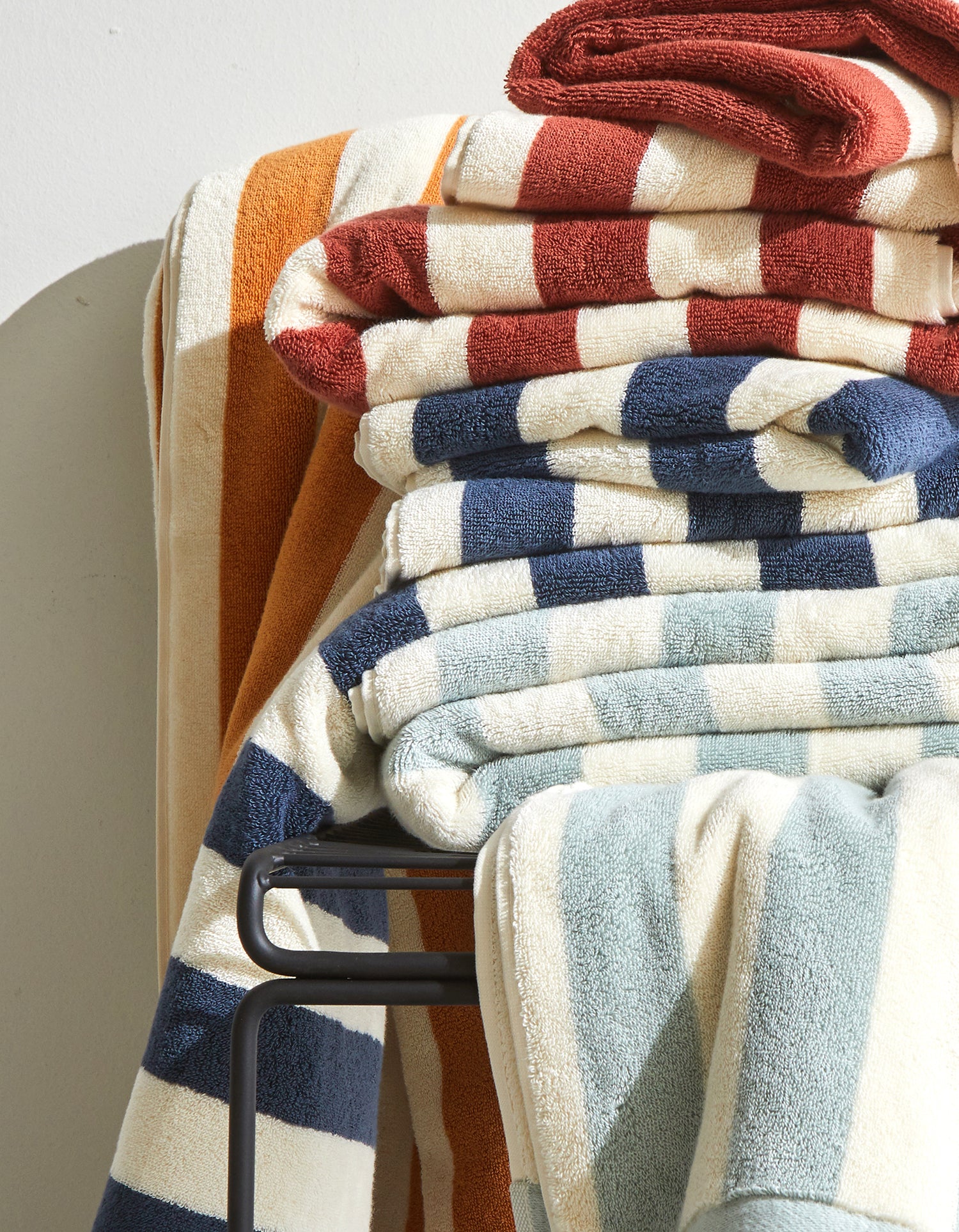 Serviette de bain moelleuse - Juste La Rayure Bleue