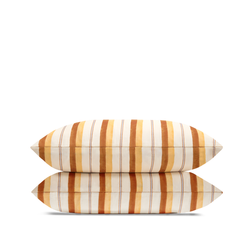 Coppia di federe in garza di cotone doppio strato - Righe Etereo