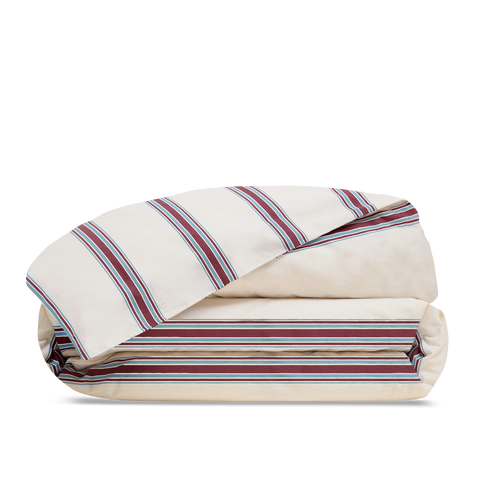 Kids' Washed Organic Cotton Percale Duvet Cover - Campus Stripe