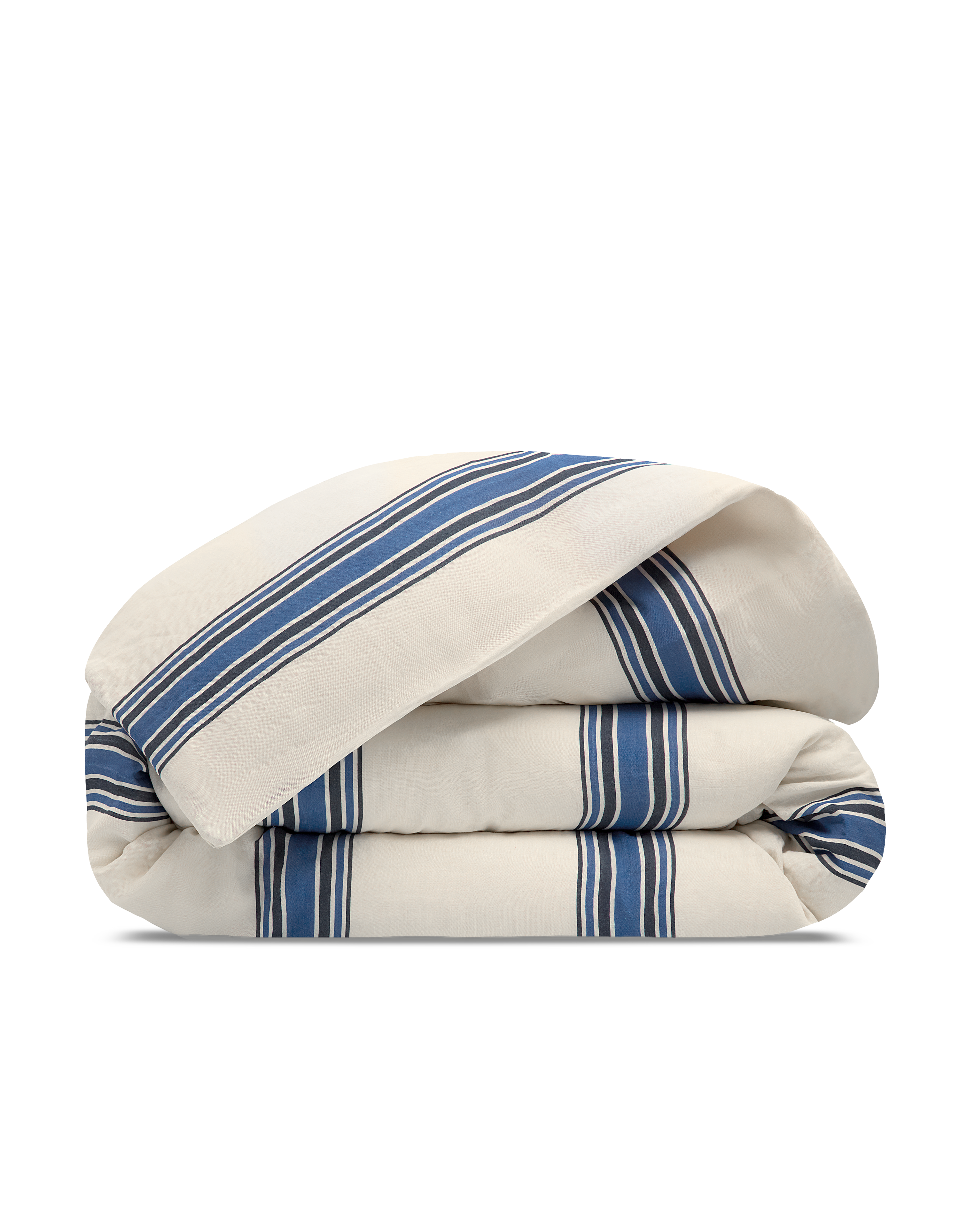 Copripiumino in Garza di Cotone doppio strato - Righe Indaco