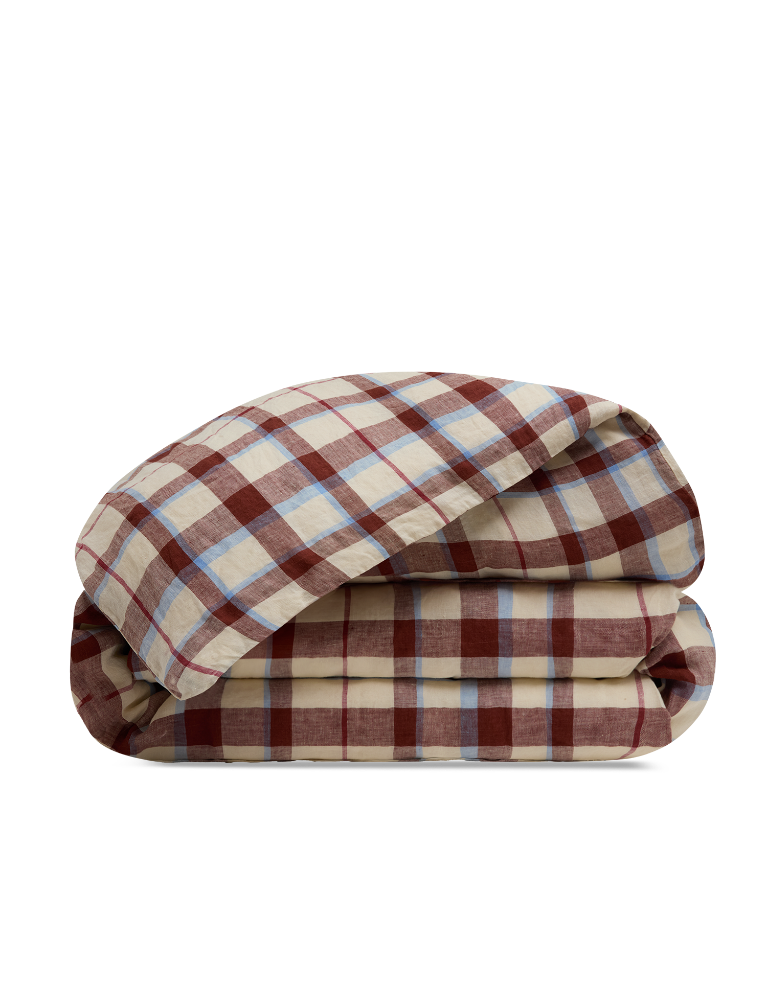  Dekbedovertrek Gewassen Linnen - Karmijnrode Tartan