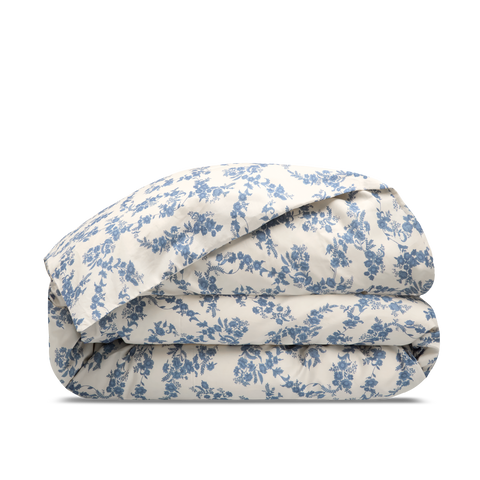 Satin Bettbezug - Blumen von früher