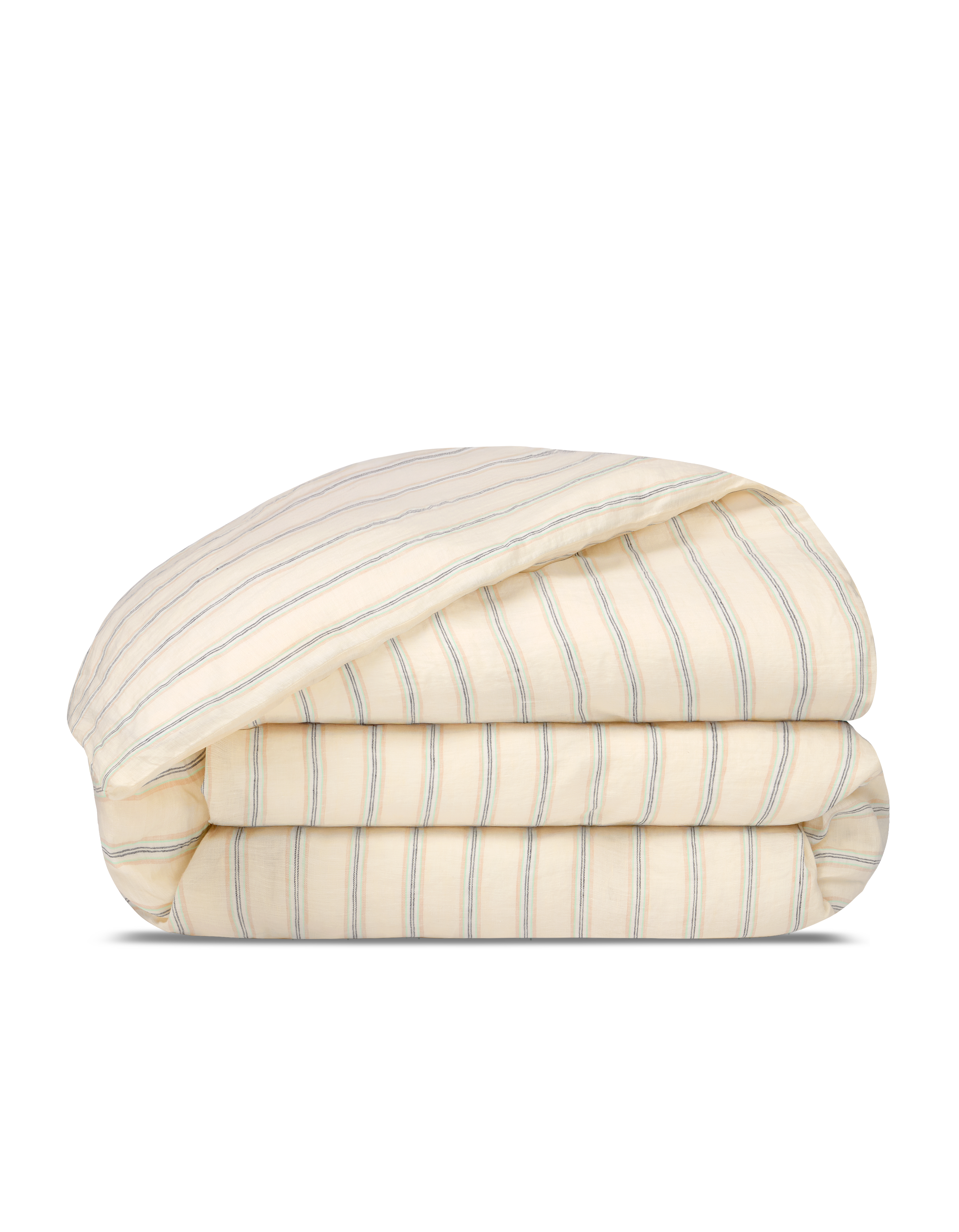 Housse de couette Lin lavé français - Rayure Nomade