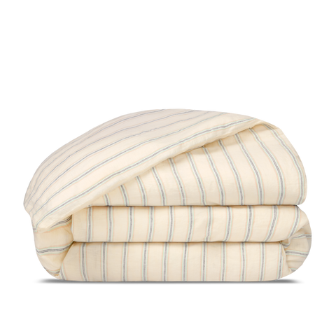 Housse de couette Lin lavé français - Rayure Nomade