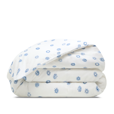 Housse de couette Voile de Coton 80 fils/cm² - Soleil Bleu