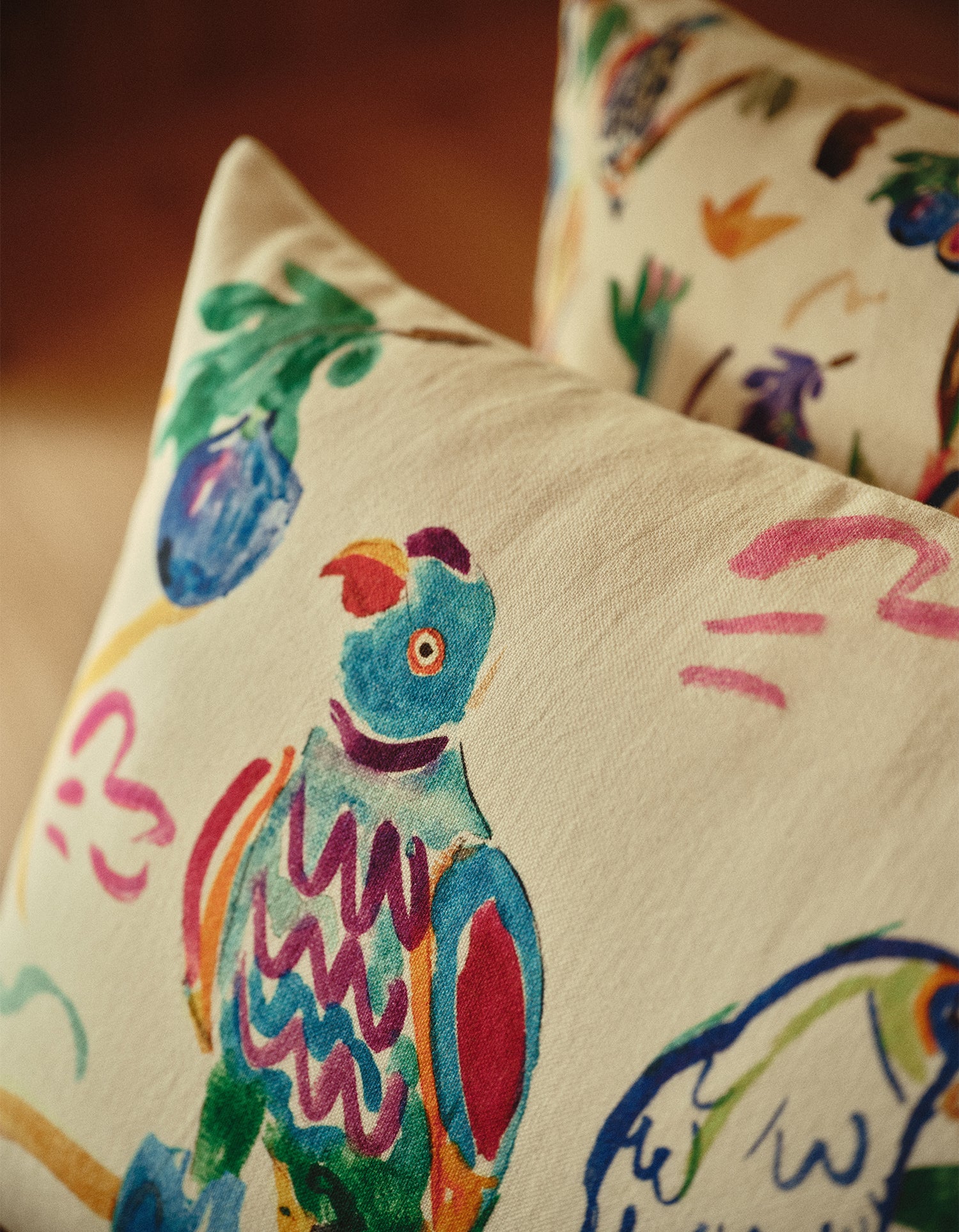 Housse de coussin G.Kero x Bonsoirs - Perruche Duo