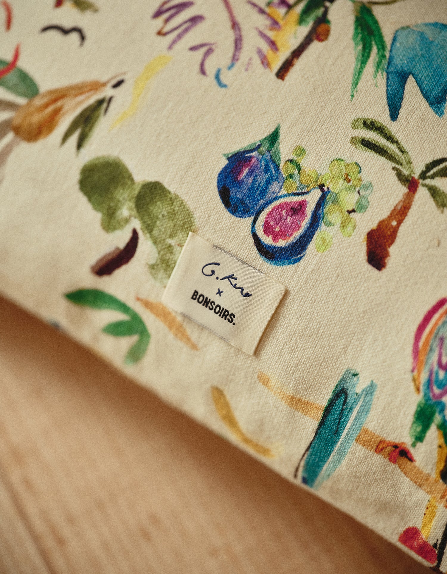 Housse de coussin G.Kero x Bonsoirs - Perruche