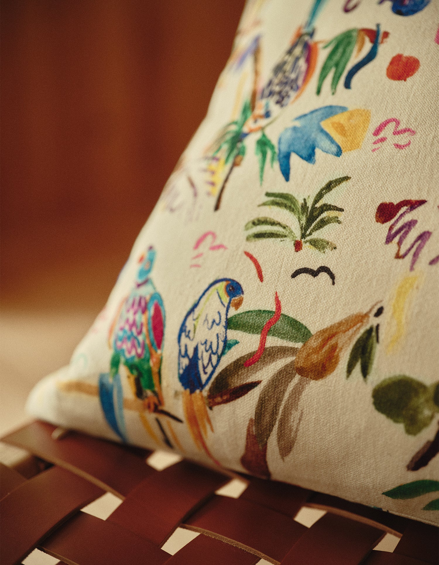 Housse de coussin G.Kero x Bonsoirs - Perruche