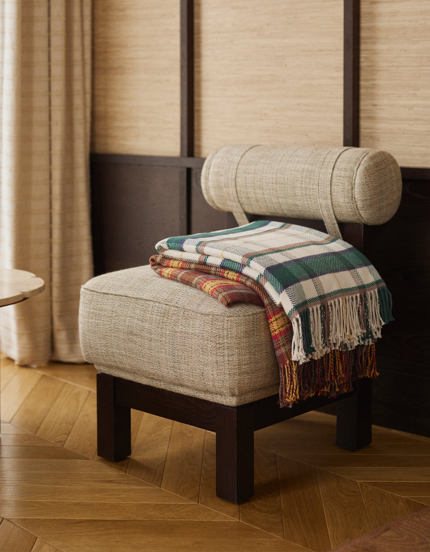 Decke Wolle & Baumwolle - Herbstlicher Tartan