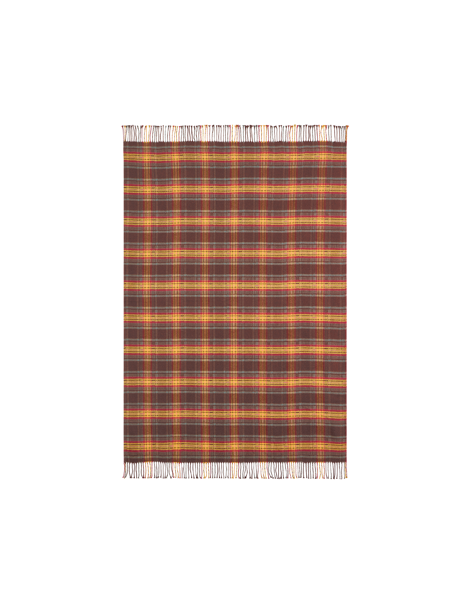 Decke Wolle & Baumwolle - Herbstlicher Tartan