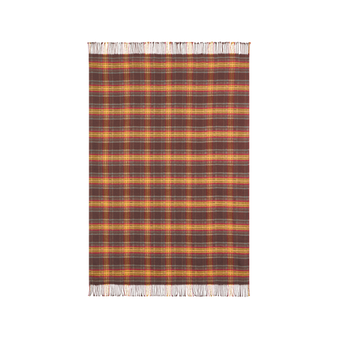 Decke Wolle & Baumwolle - Herbstlicher Tartan