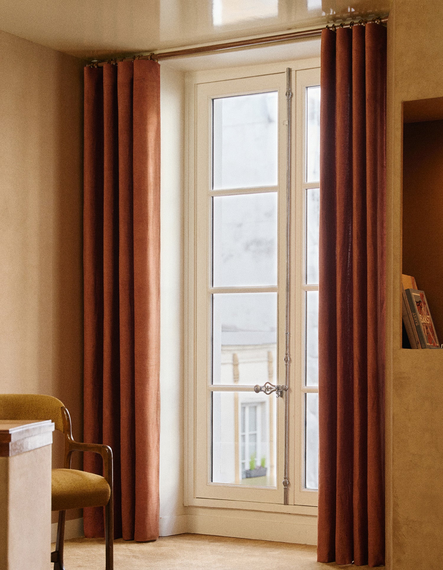 Médina Curtain - Linen with Decorative Grommets - Cognac