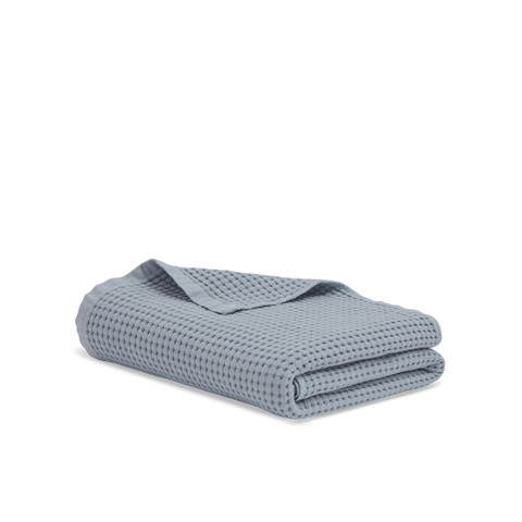 Serviette de bain Nid d'abeille - Bleu Saunier