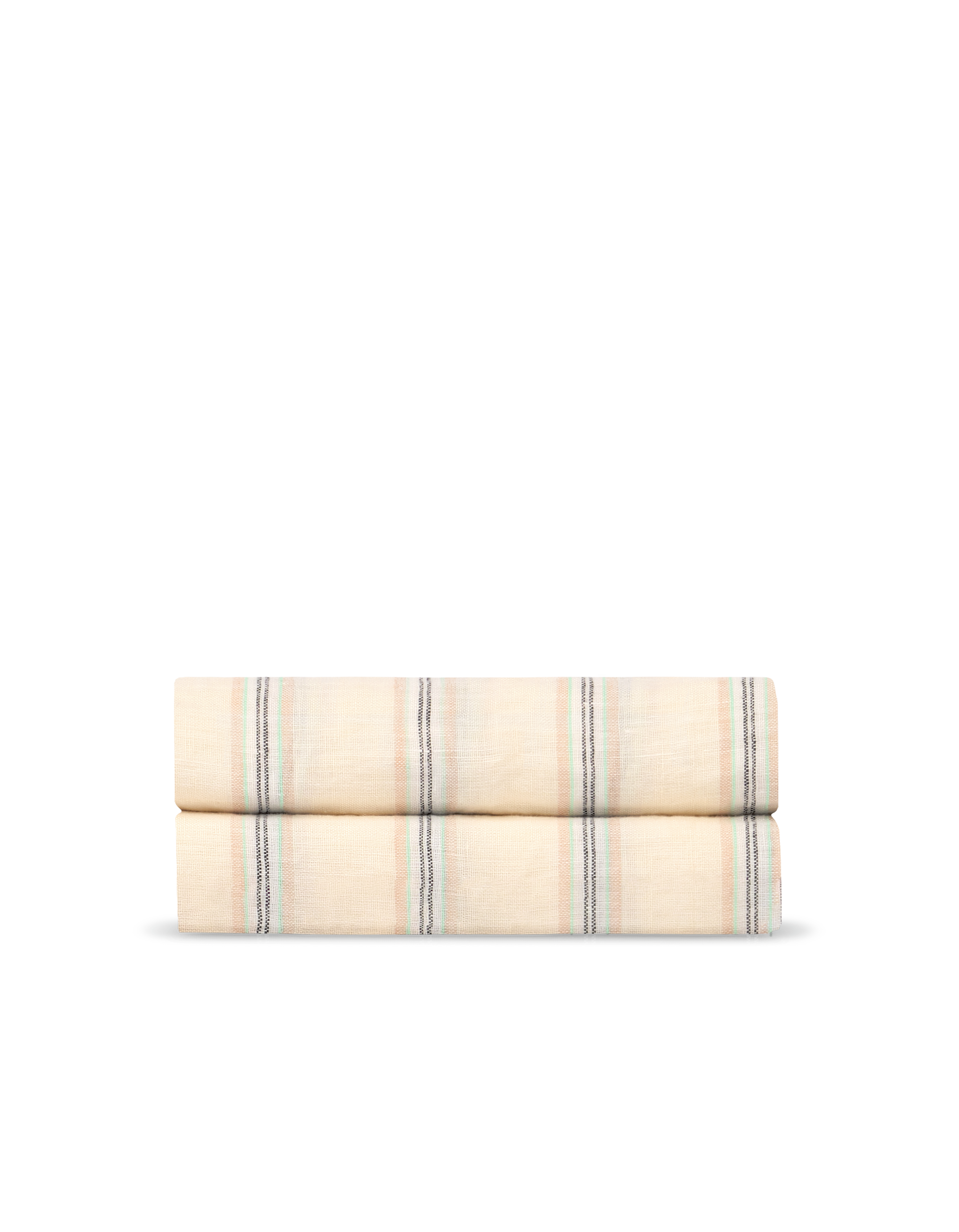 French Washed Linen Fitted Sheet - Nomad Stripe