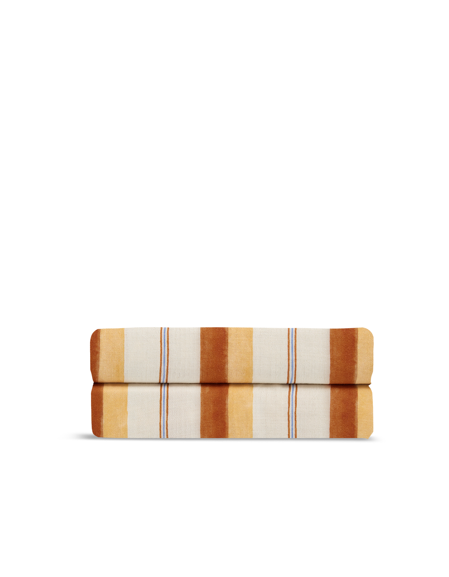 Drap plat Gaze de coton double épaisseur - Rayure Céleste