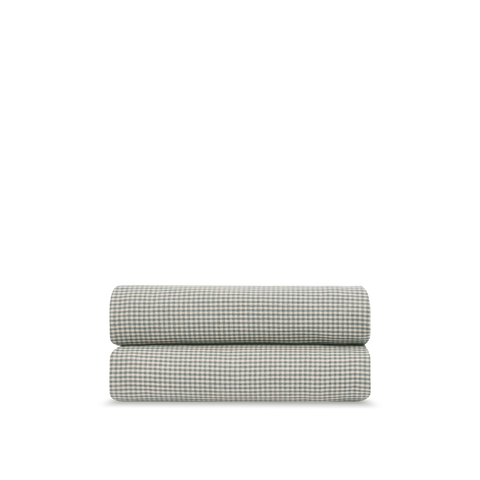 Lenzuolo con angoli in Flanella di Tencel - Grau Gingham