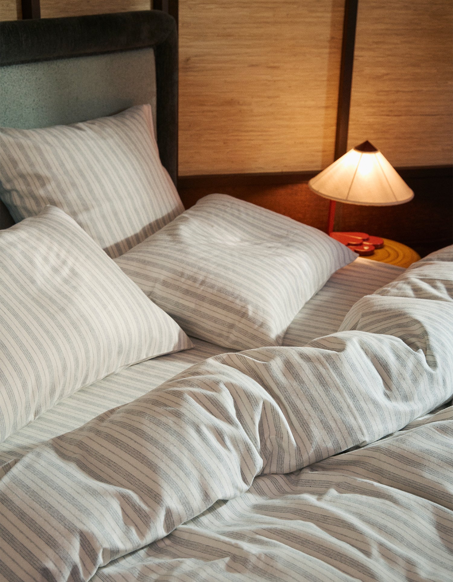 Federe in Flanella di Tencel x2 - Righe invernali