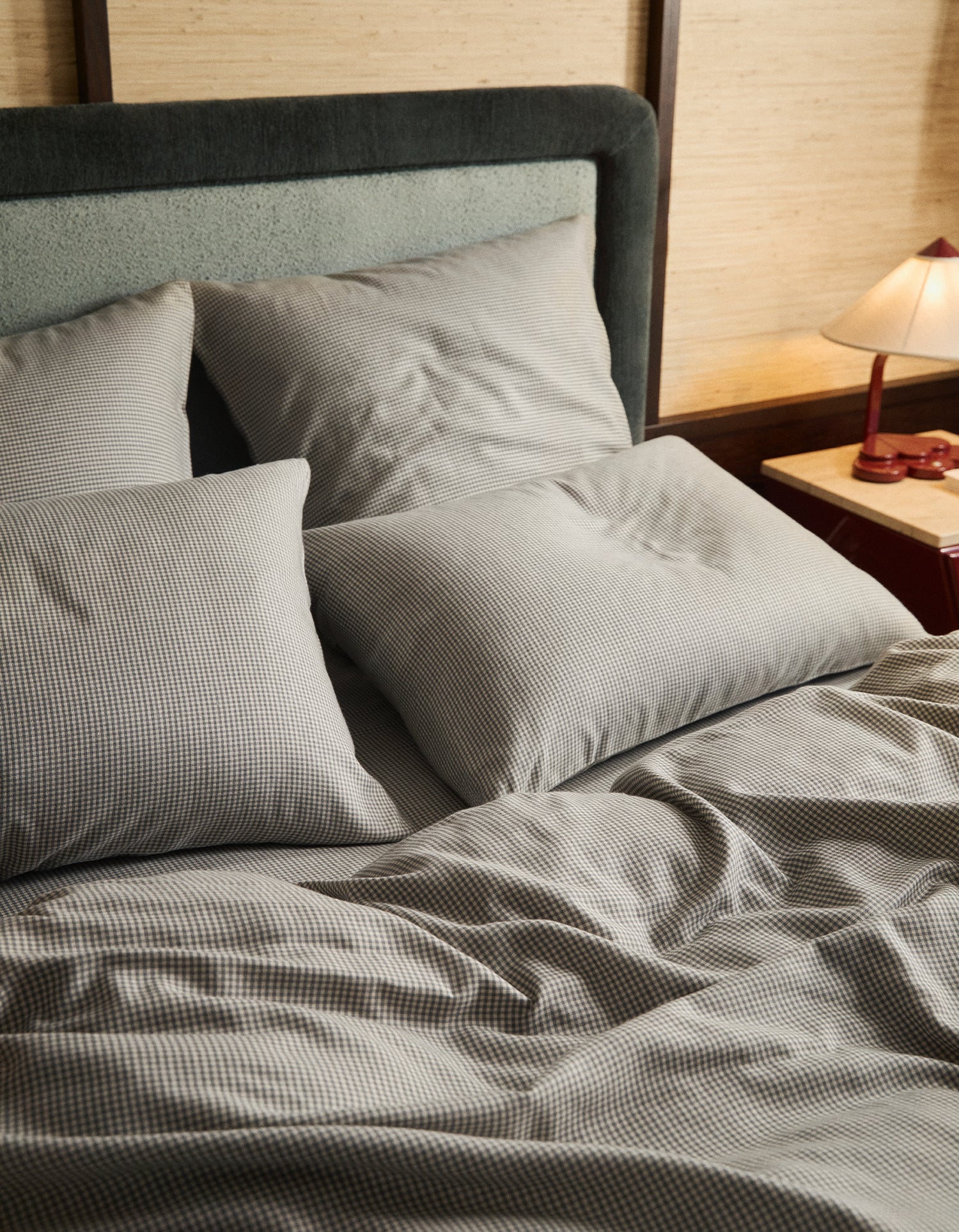 Federe in Flanella di Tencel x2 - Vichy Grigie