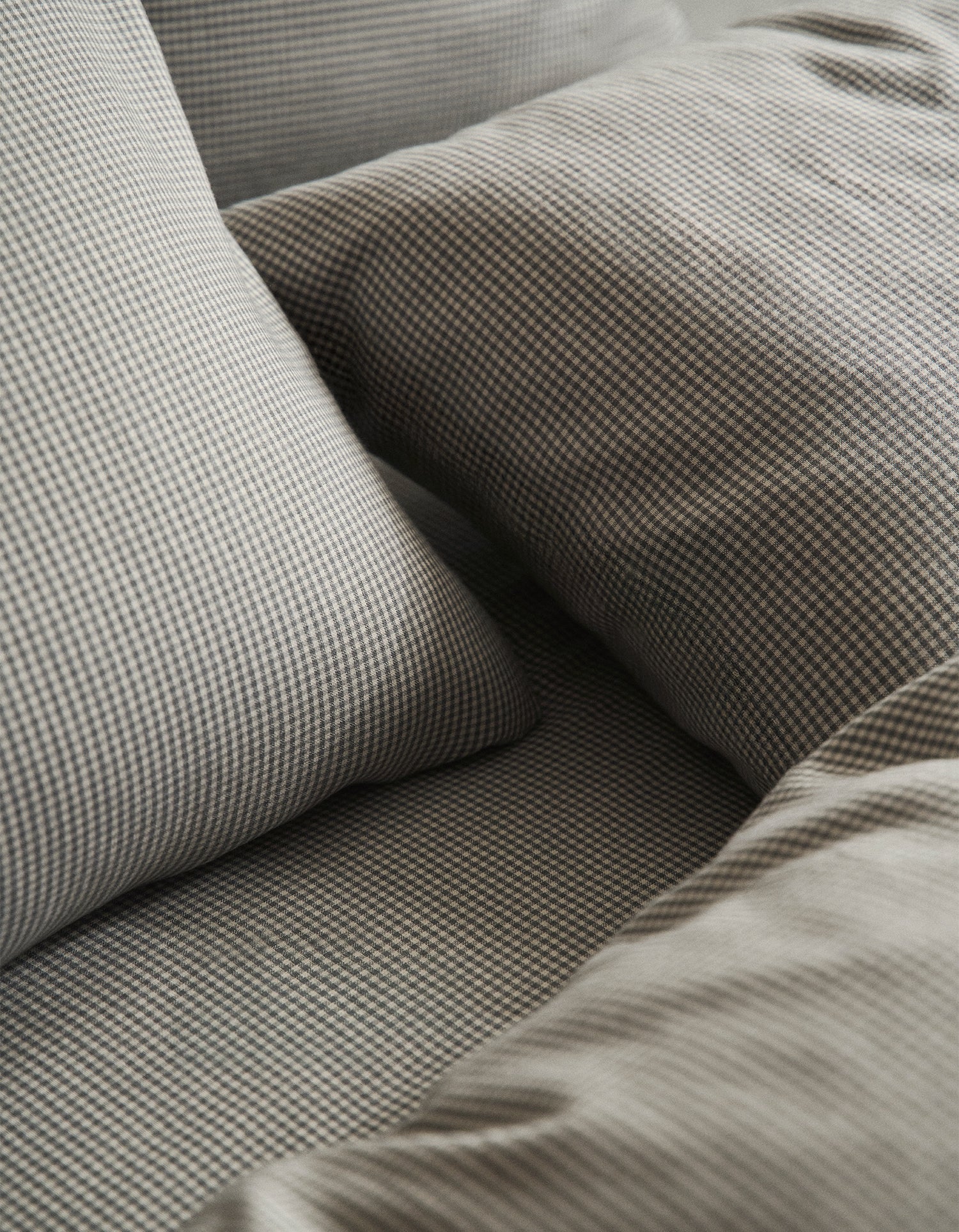 Federe in Flanella di Tencel x2 - Vichy Grigie