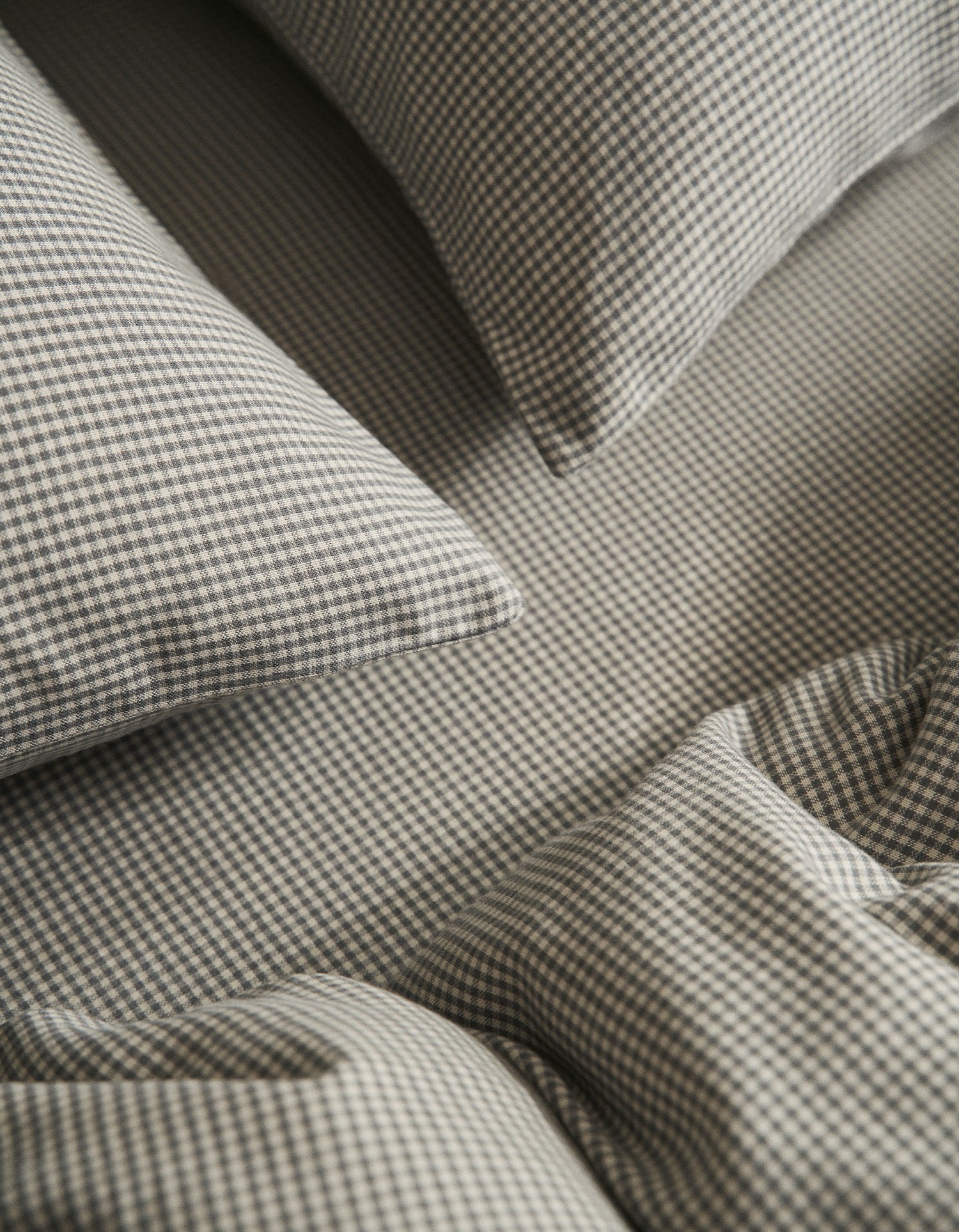 Federe in Flanella di Tencel x2 - Vichy Grigie