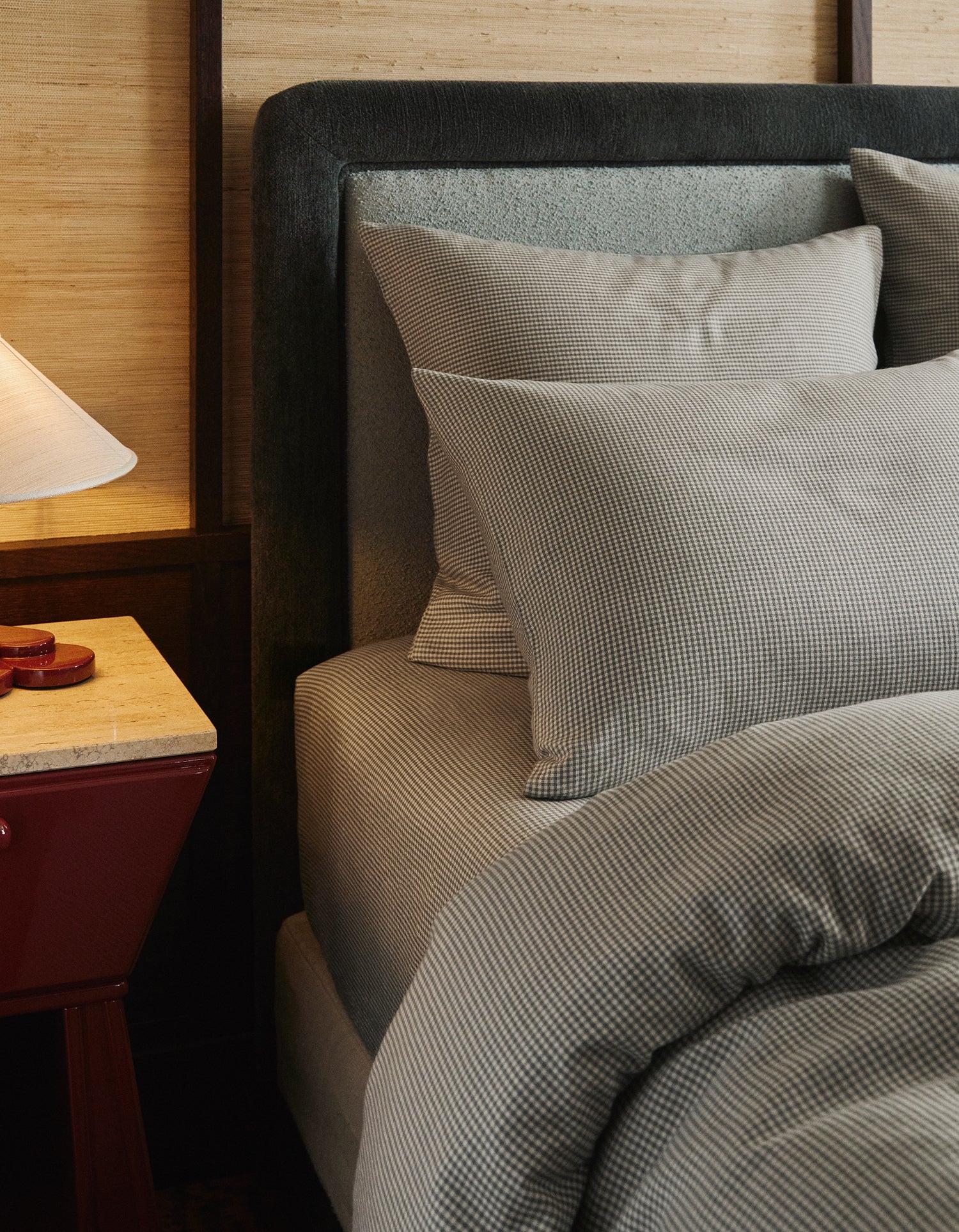 Federe in Flanella di Tencel x2 - Vichy Grigie