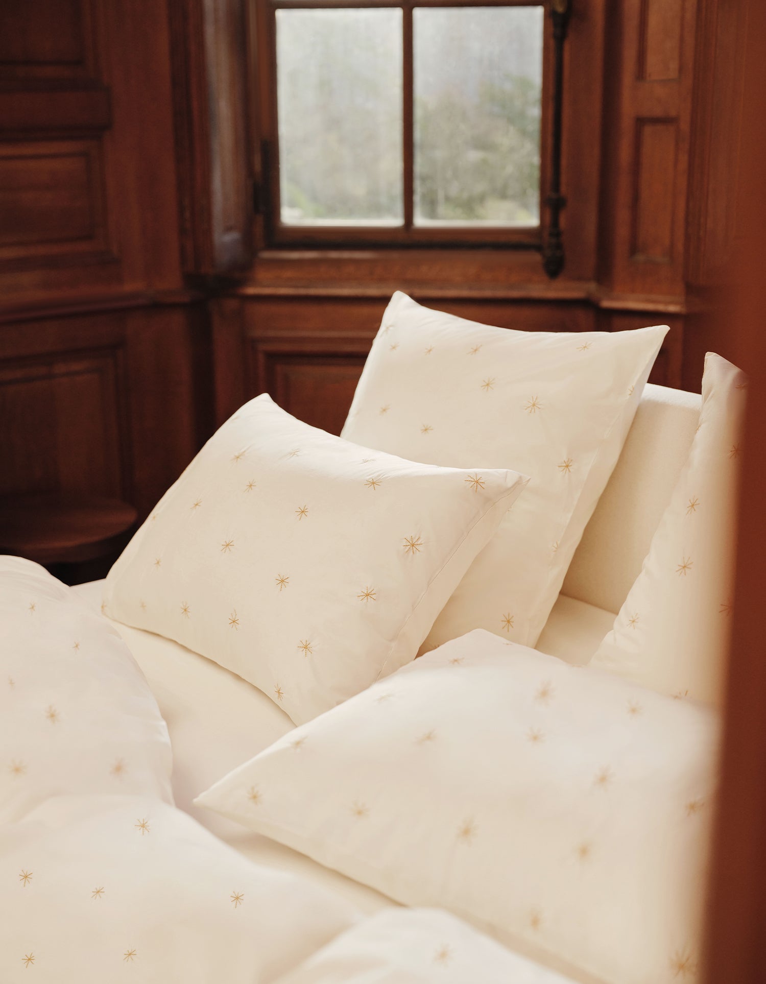 Copripiumino in Cotone percalle a 120 fili - Stella dorata