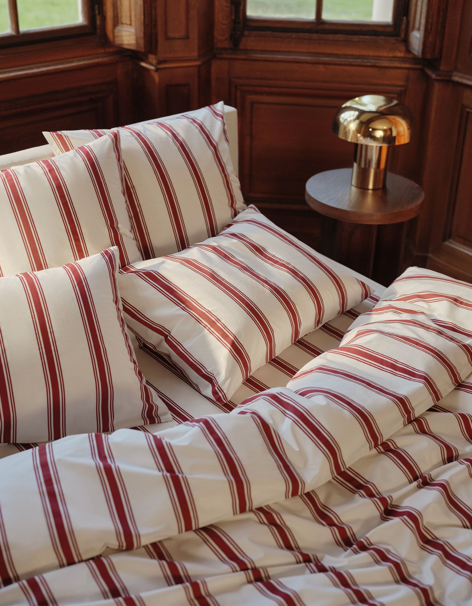 Lenzuolo piano in cotone percalle a 120 fili - Righe Velour