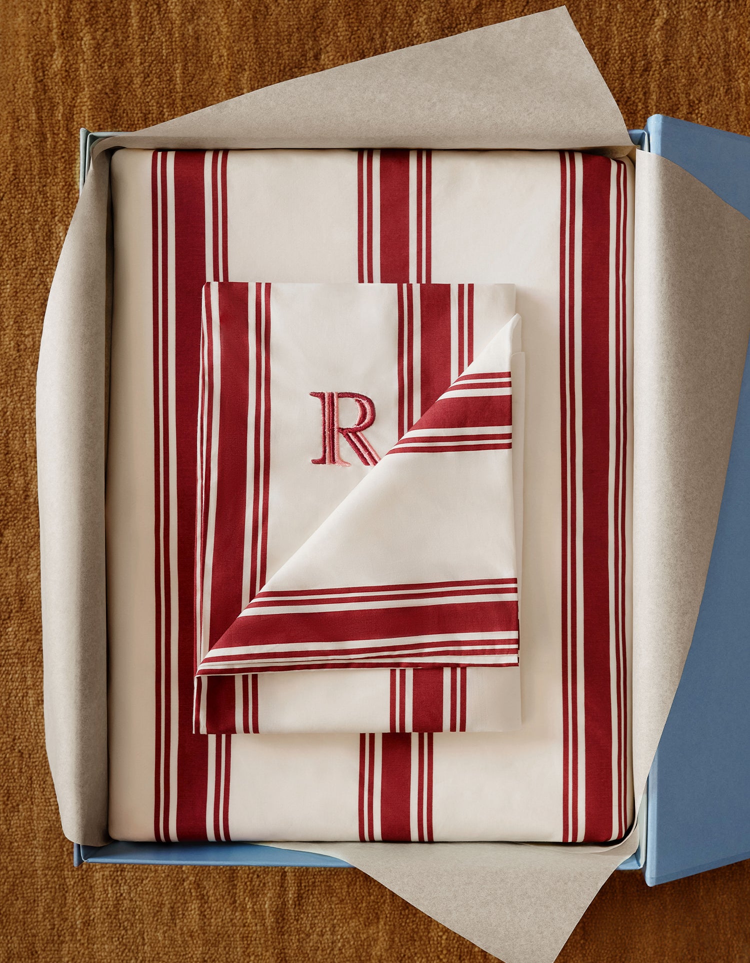 Lenzuolo piano in cotone percalle a 120 fili - Righe Velour