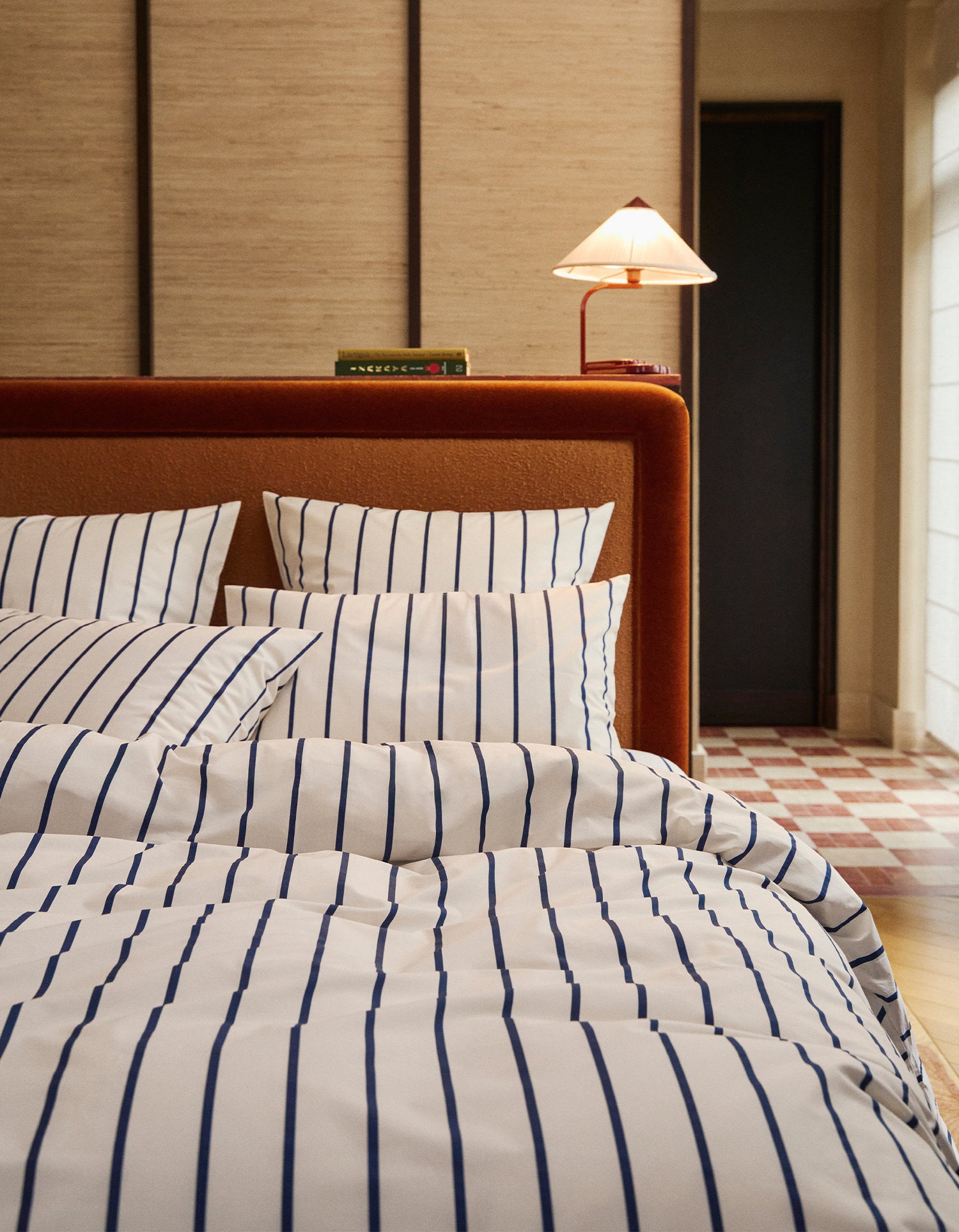 Lenzuolo piano in cotone percalle a 120 fili - Righe Mikado