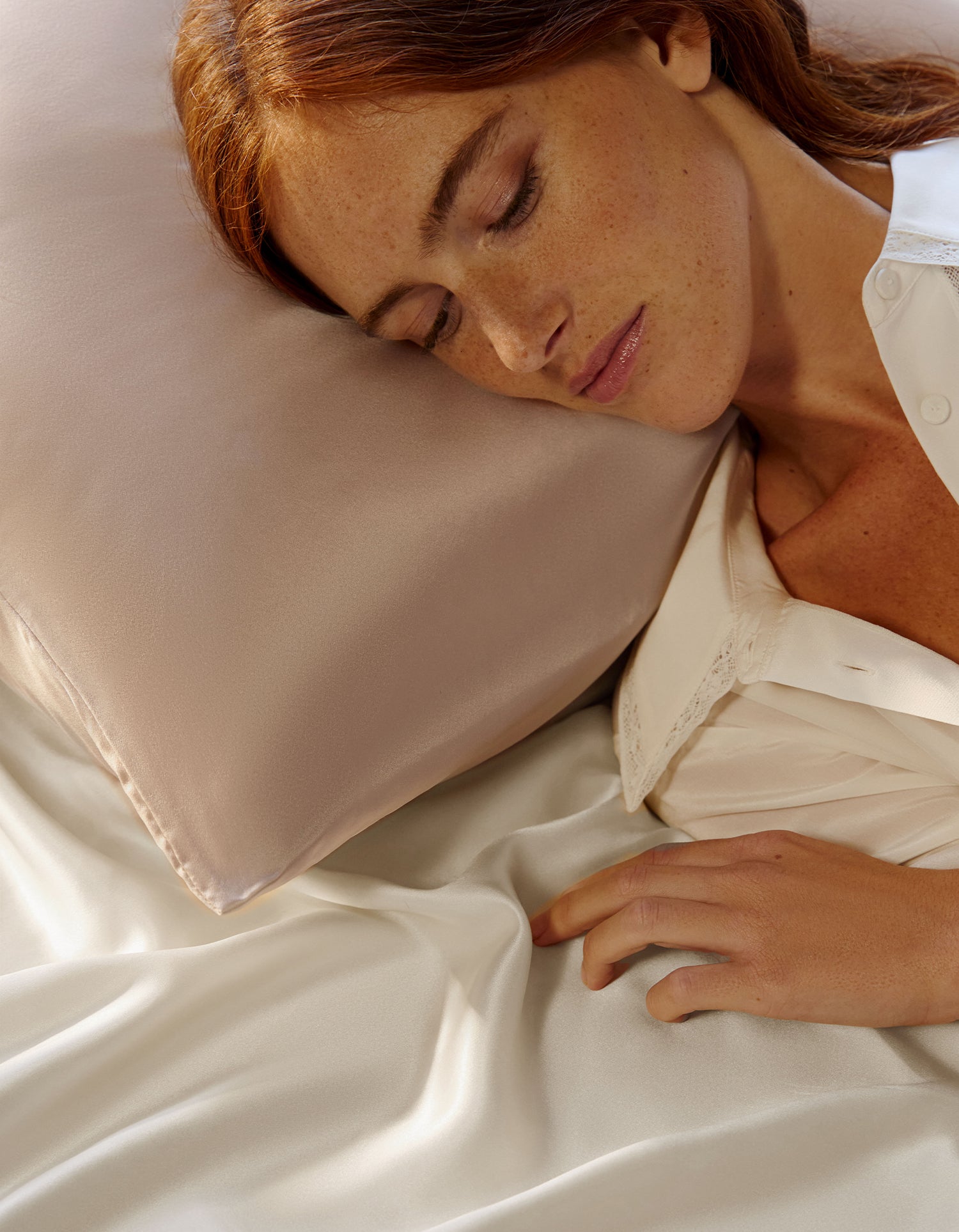 Federa in 100% seta di gelso - Beige rosato