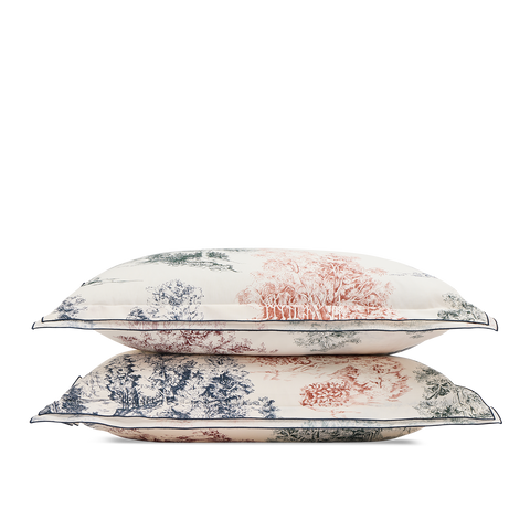 Federe per cuscino x2 cotone percalle a 120 fili Paul & Joe per Bonsoirs - Bosco invernale