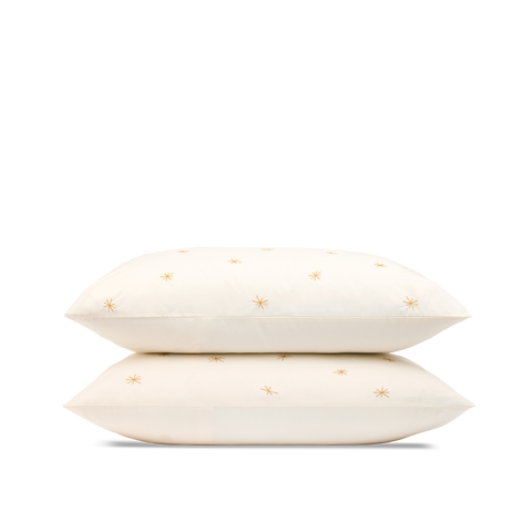 Federe per cuscino x2 cotone percalle a 120 fili - Stella dorata