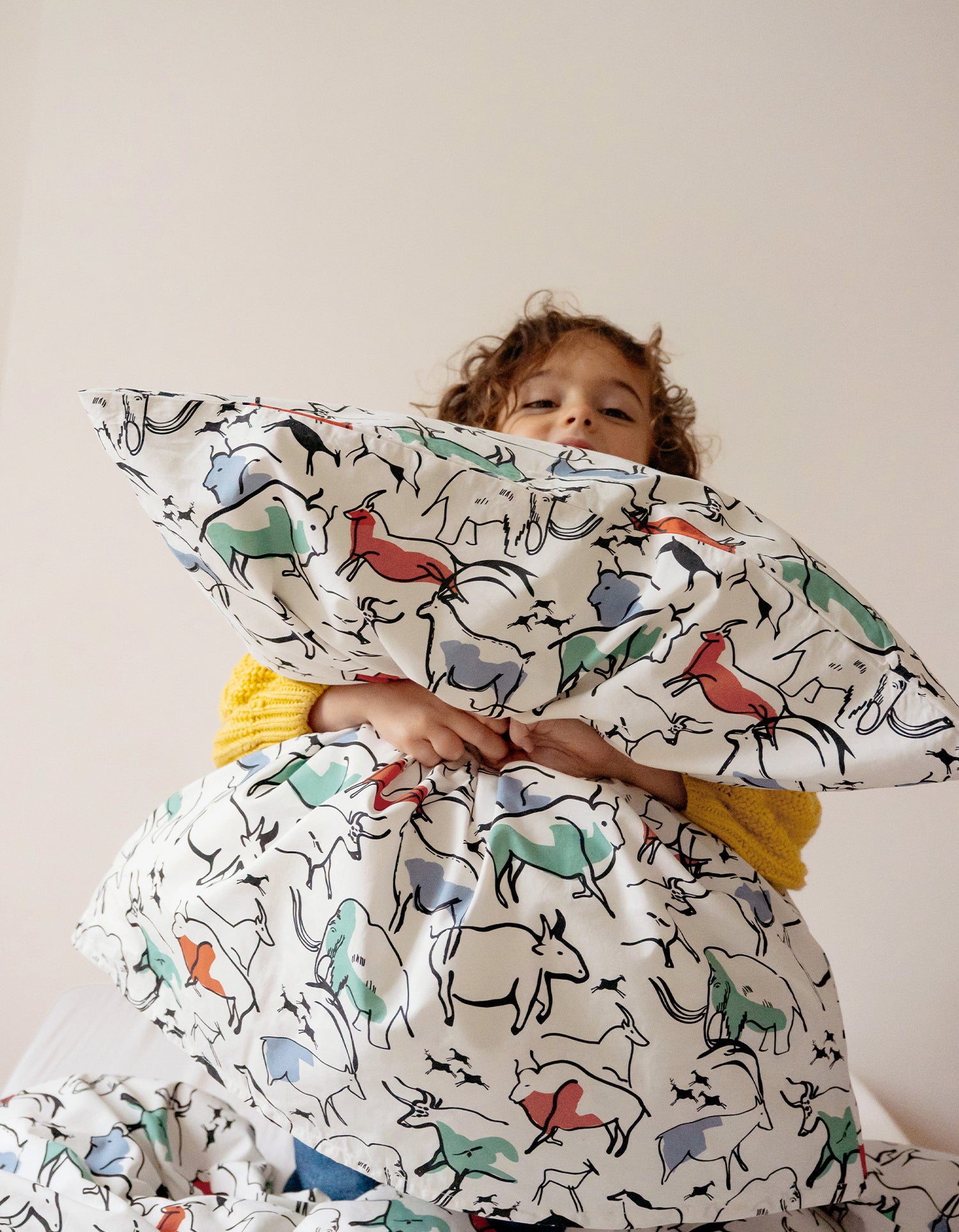 Copripiumino in percalle lavato per bambini - Piccoli Preistorici