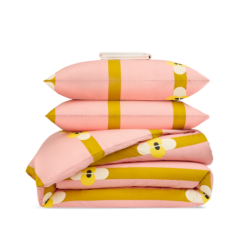 Parure Percale de coton 120 fils Margaux Keller collections x Bonsoirs  - Rayure Suzanne