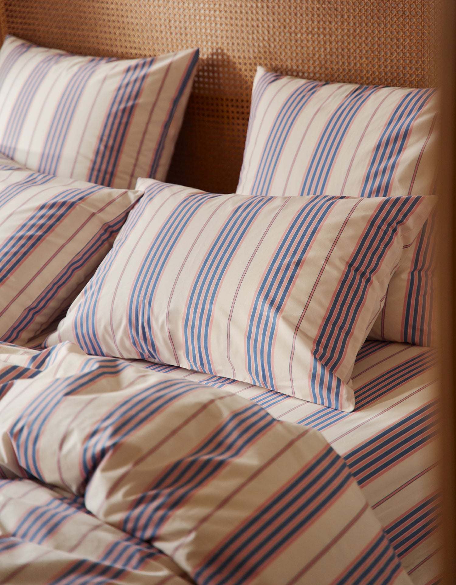 Lenzuolo piano in percalle di cotone 120 fili - Righe Atelier