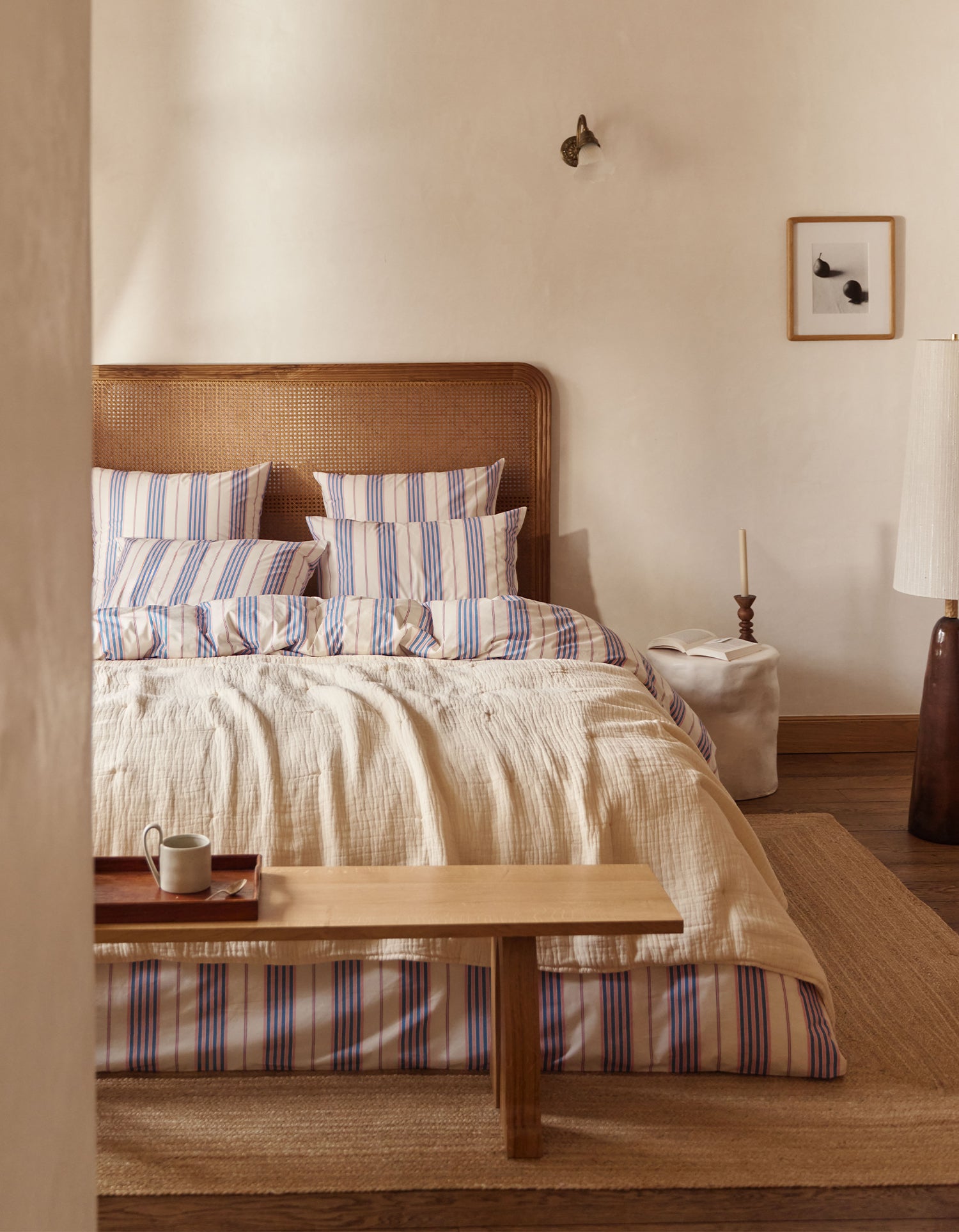 Lenzuolo piano in percalle di cotone 120 fili - Righe Atelier