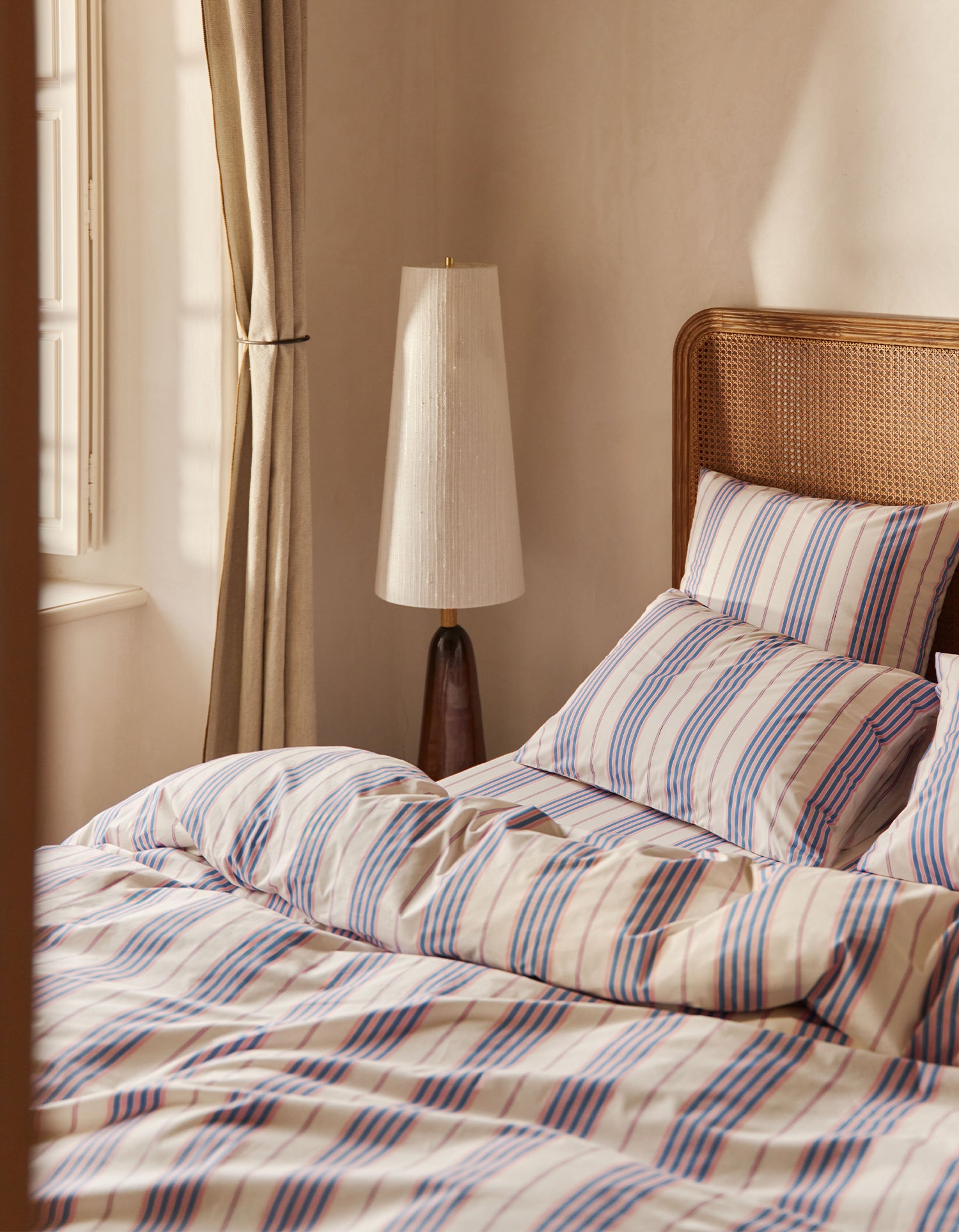 Lenzuolo piano in percalle di cotone 120 fili - Righe Atelier