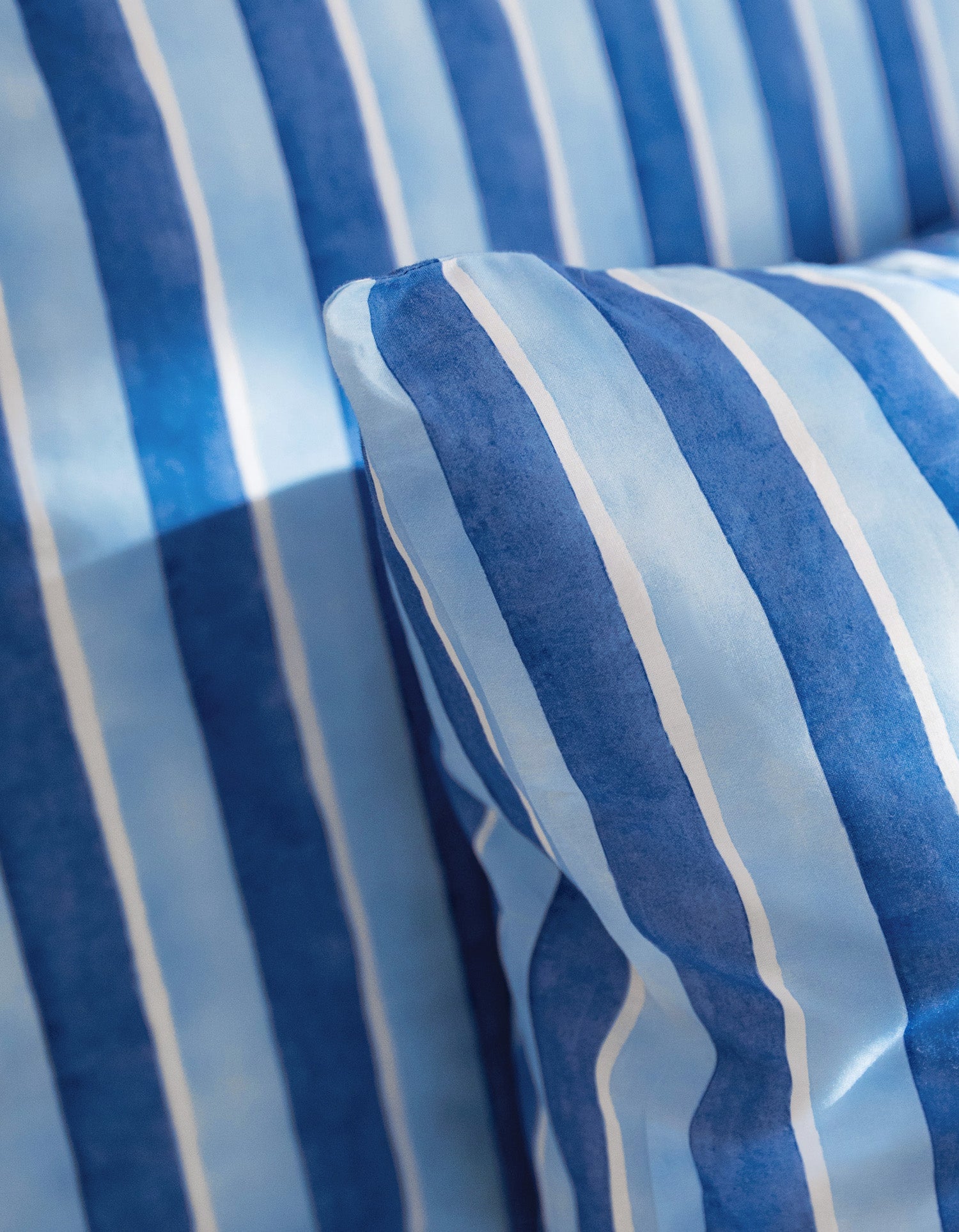 Housse de couette Voile de Coton 80 fils/cm² - Rayure Atlantis