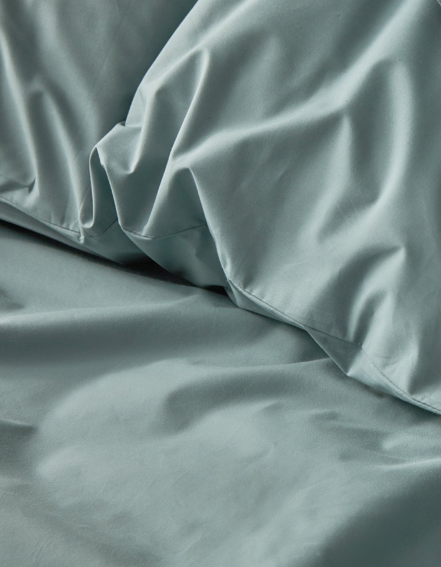 Satin Bettbezug - Celadongrün