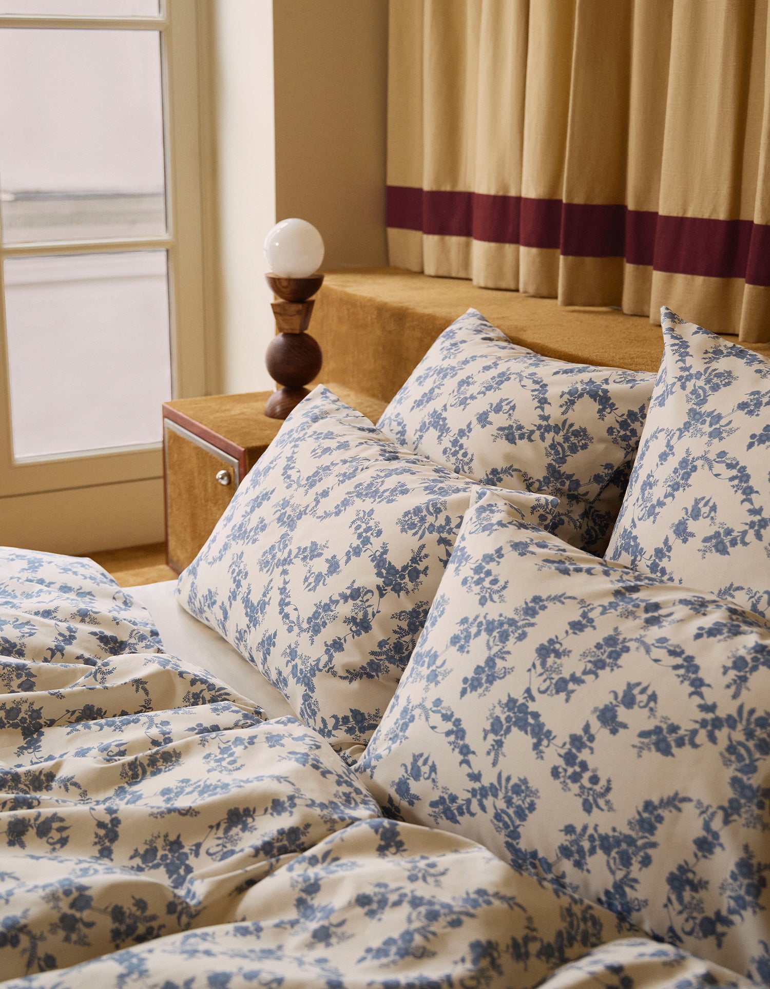 Satin Bettbezug - Blumen von früher