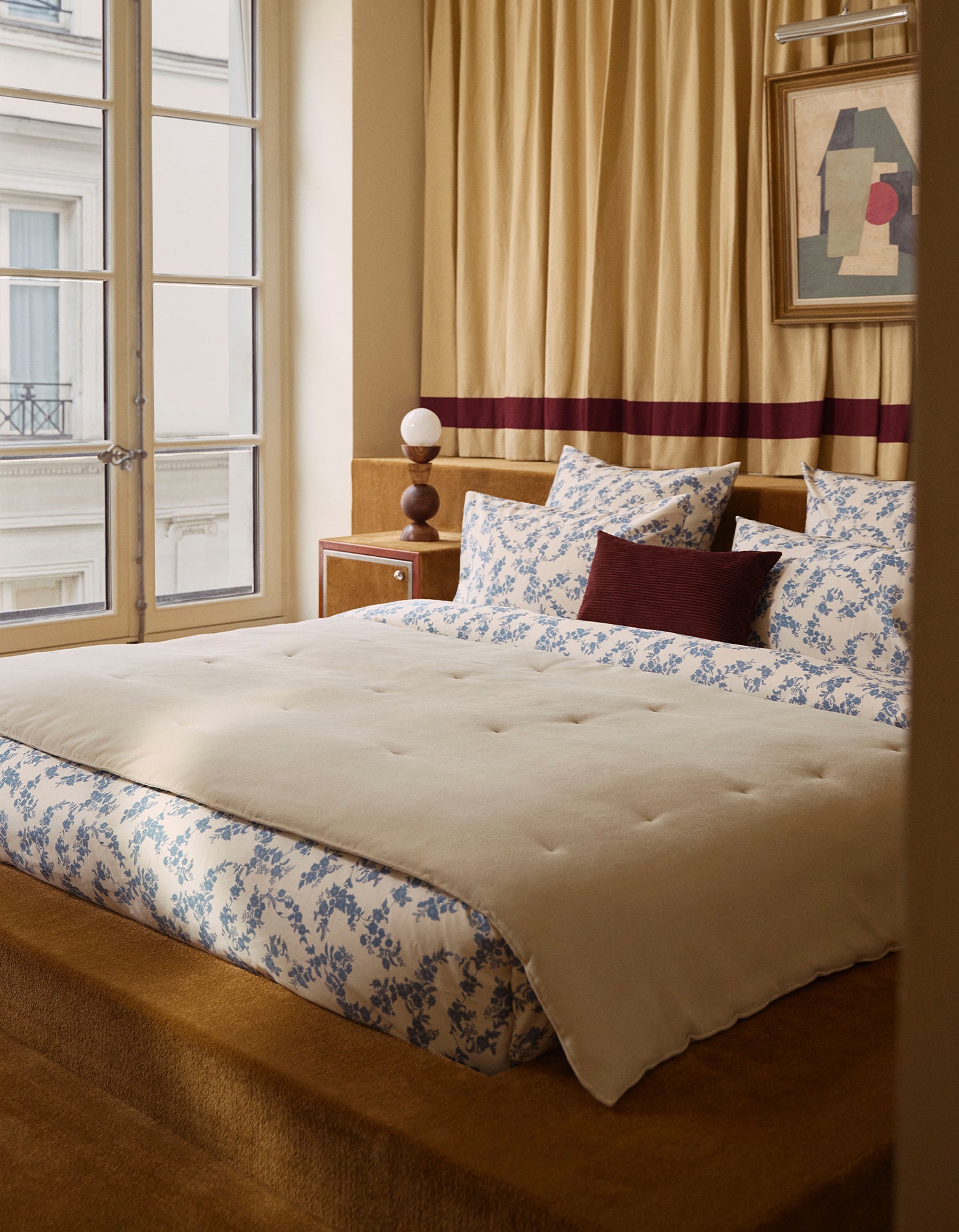 Satin Bettbezug - Blumen von früher