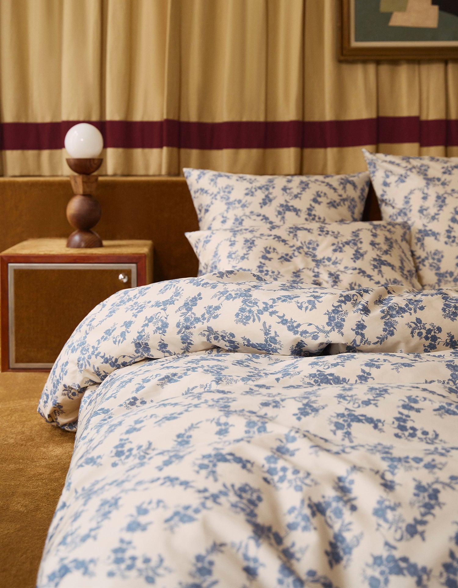 Satin Bettbezug - Blumen von früher