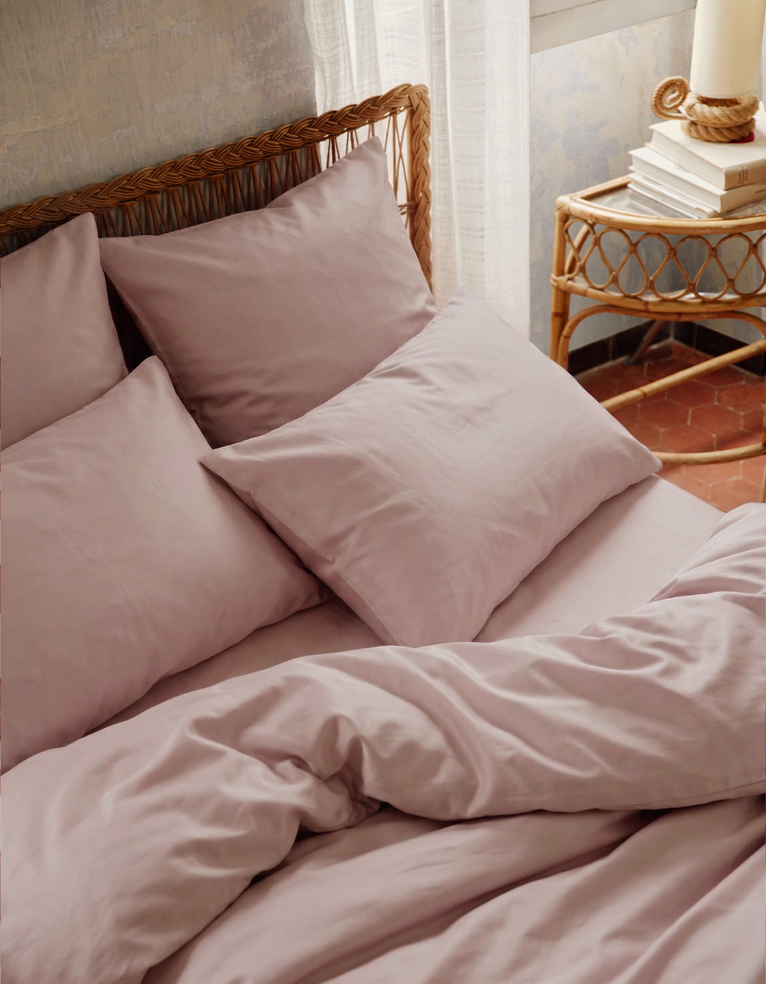 Satin Kissenbezüge 2x - Rosa