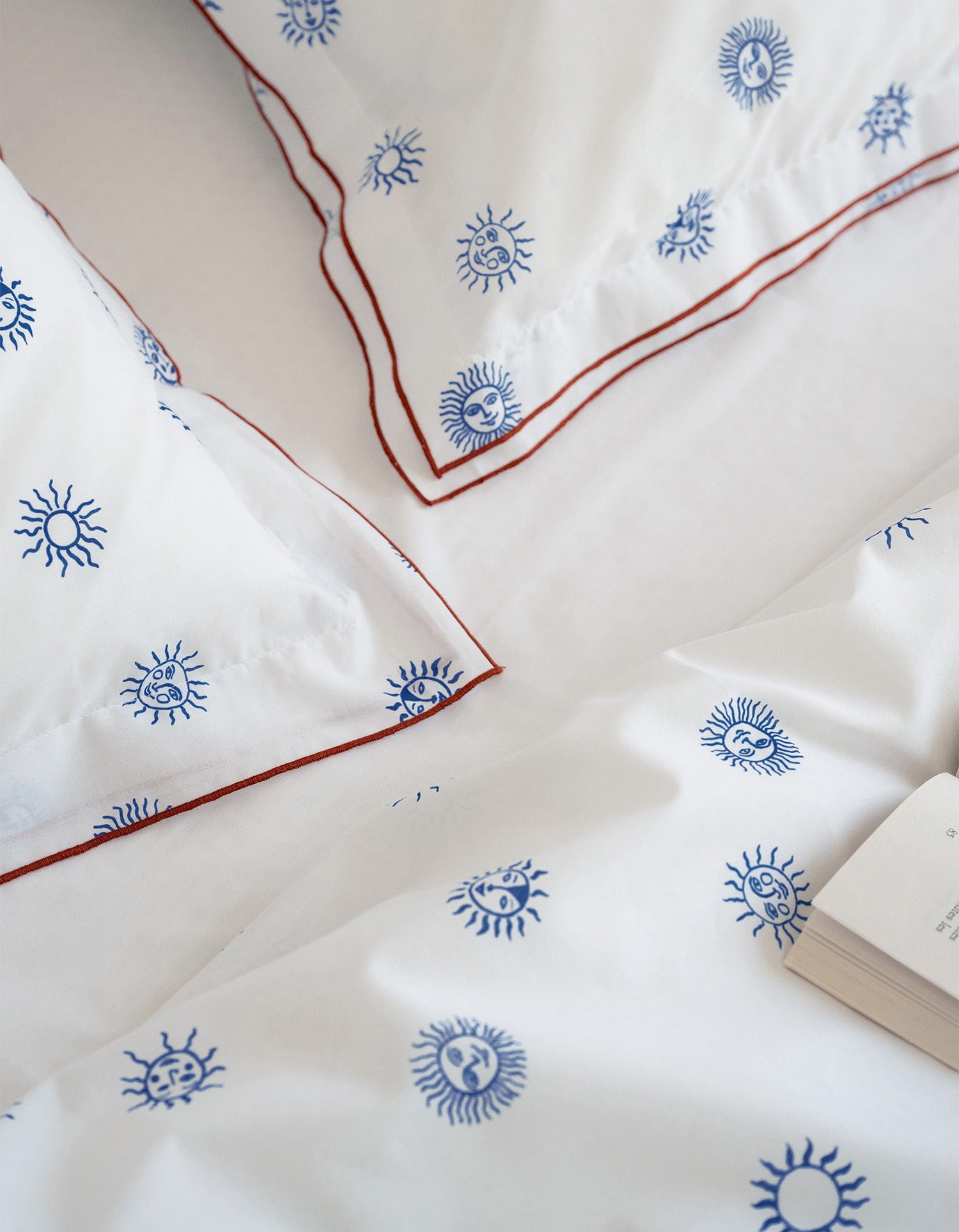 Housse de couette Voile de Coton 80 fils/cm² - Soleil Bleu