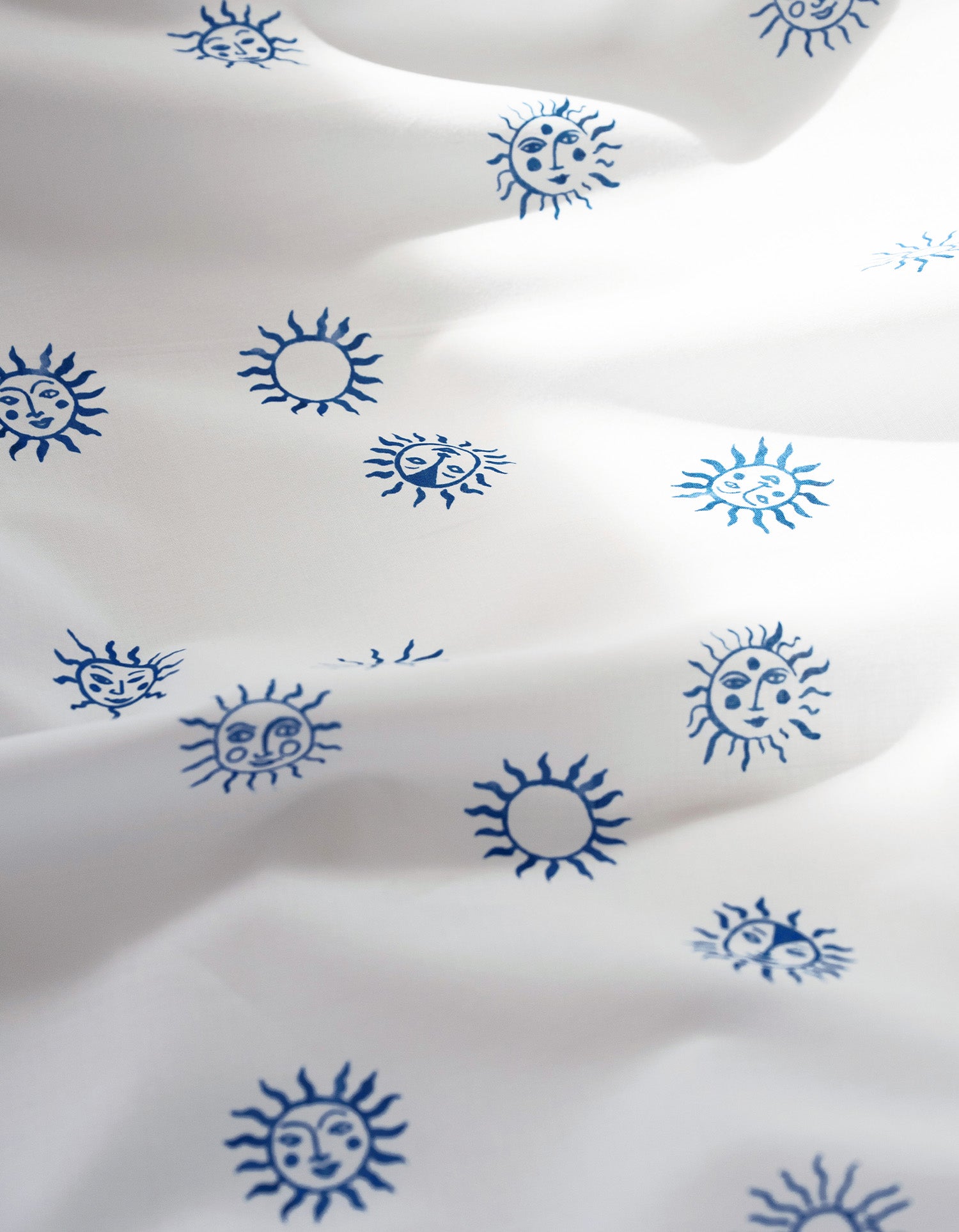 Housse de couette Voile de Coton 80 fils/cm² - Soleil Bleu