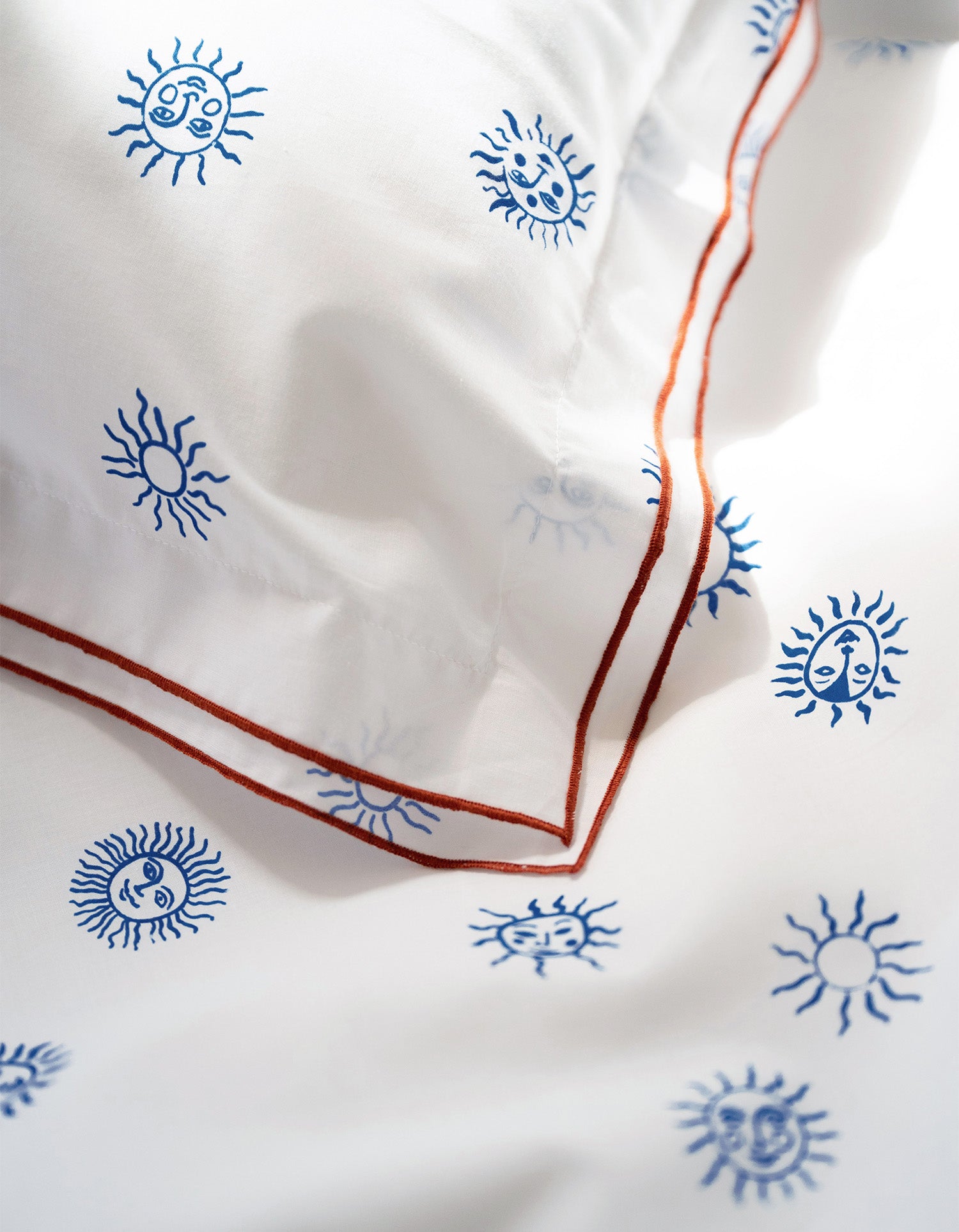 Housse de couette Voile de Coton 80 fils/cm² - Soleil Bleu