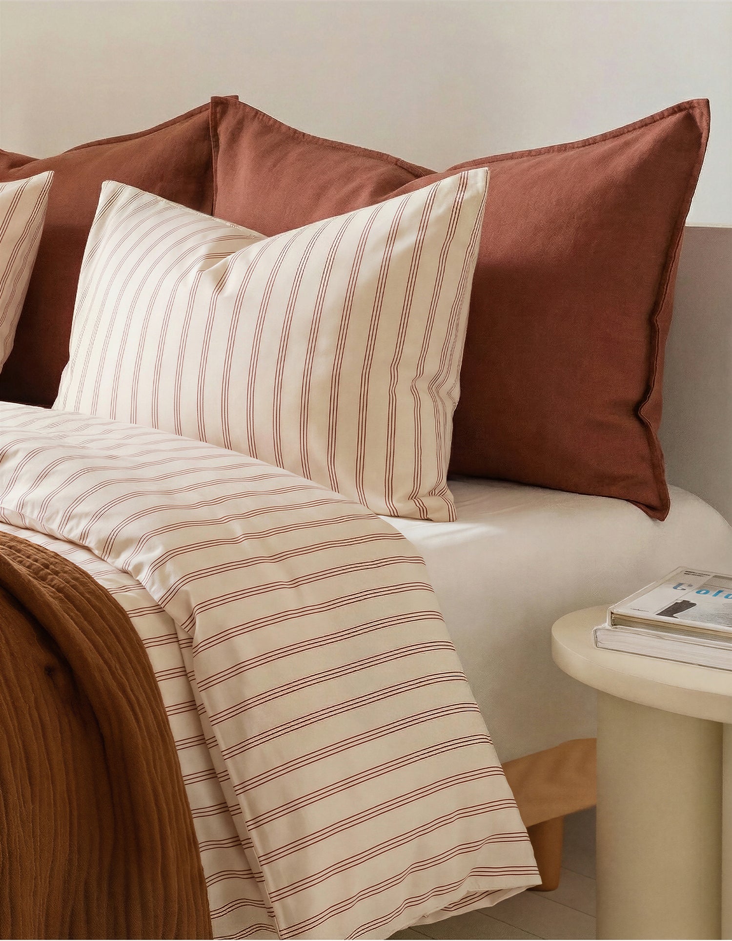 Maxi fodera per cuscino in lino lavato - Terracotta