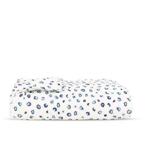 Coperta trapuntata per bambino - Leopardato Blu