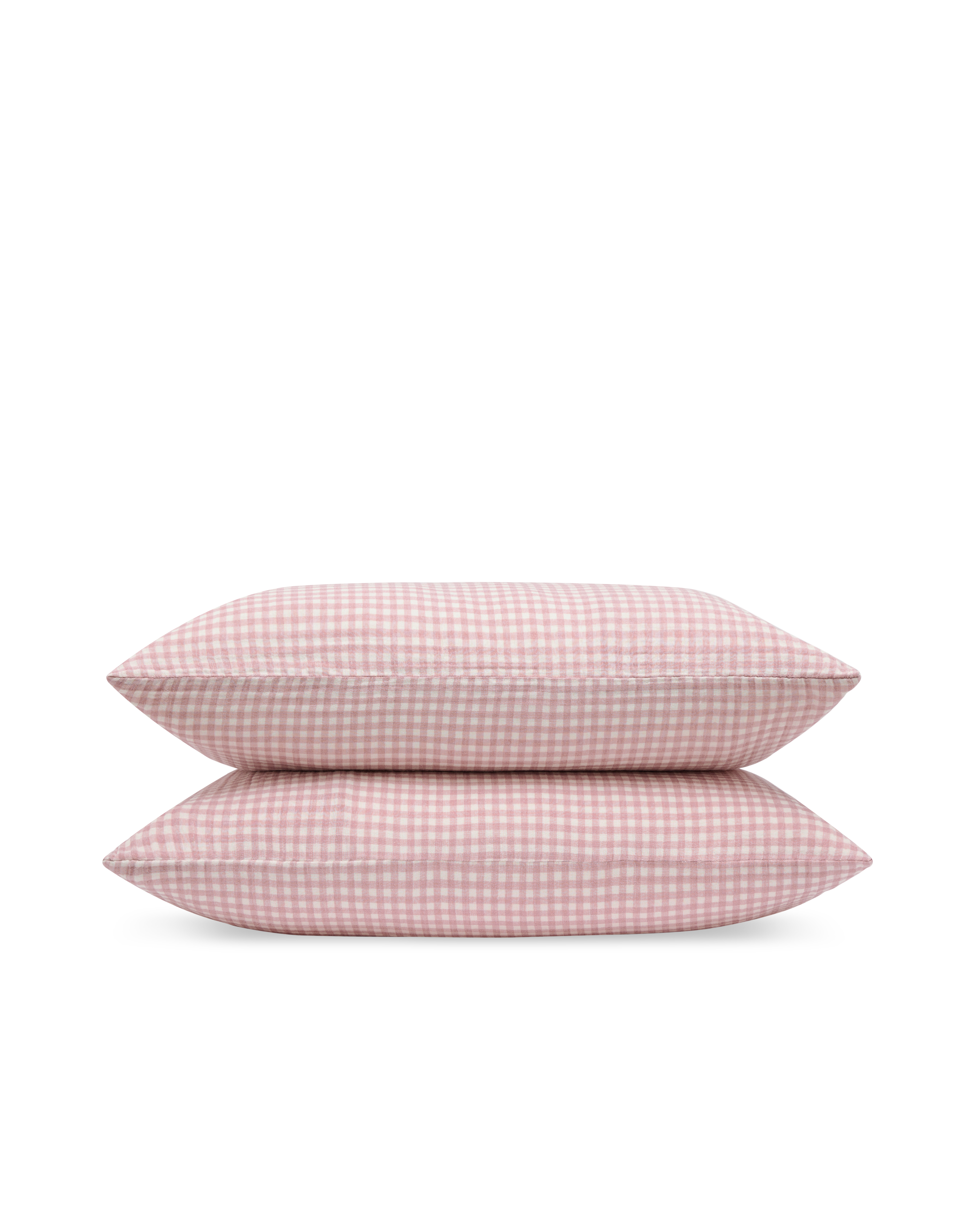 Taies d'oreiller x2 Gaze de coton double épaisseur - Vichy Rose