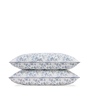 Taies d'oreiller x2 Percale de coton Bonsoirs x Innocence - Campagne Bleue